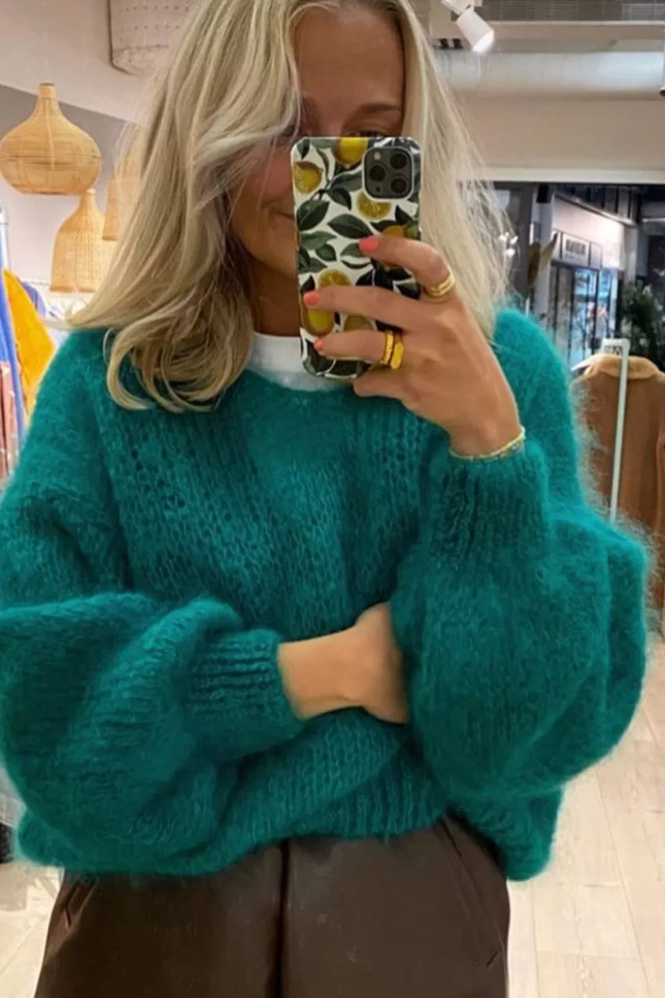 Americandreams Milana Ls Mohair Knit Jade Green Hot