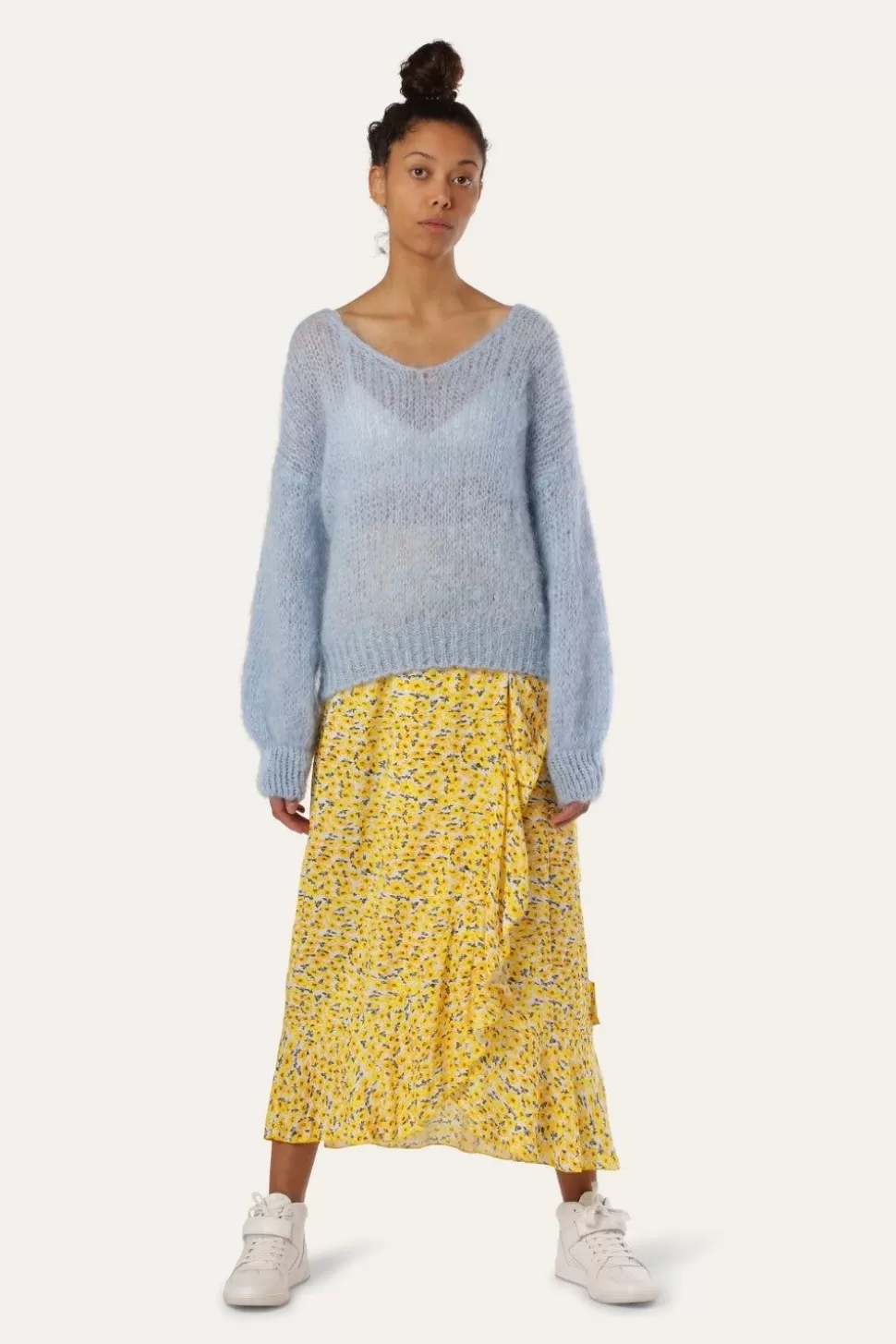 Americandreams Milana Ls Mohair Knit Light Blue Sale