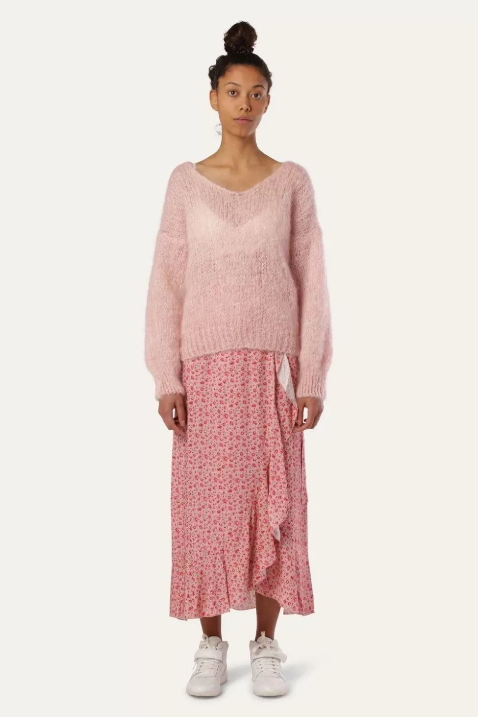 Americandreams Milana Ls Mohair Knit Light Pink Shop