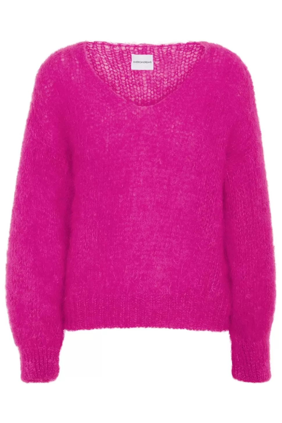 Americandreams Milana Ls Mohair Knit Neon Pink Hot