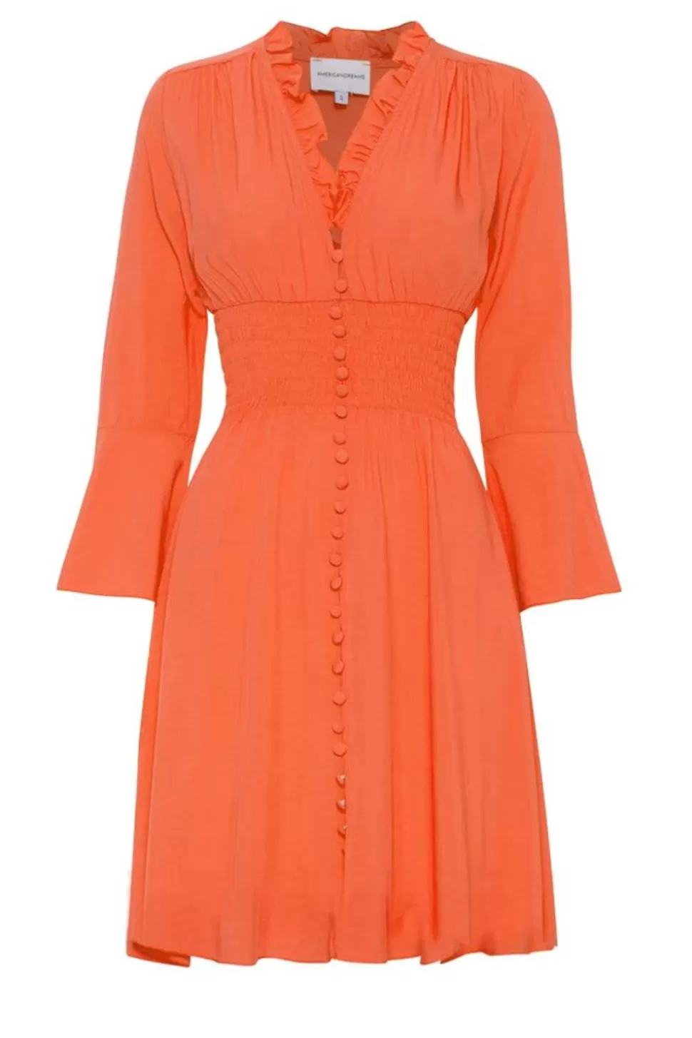 Americandreams Sally Short Dress Burnt Orange Solid Best